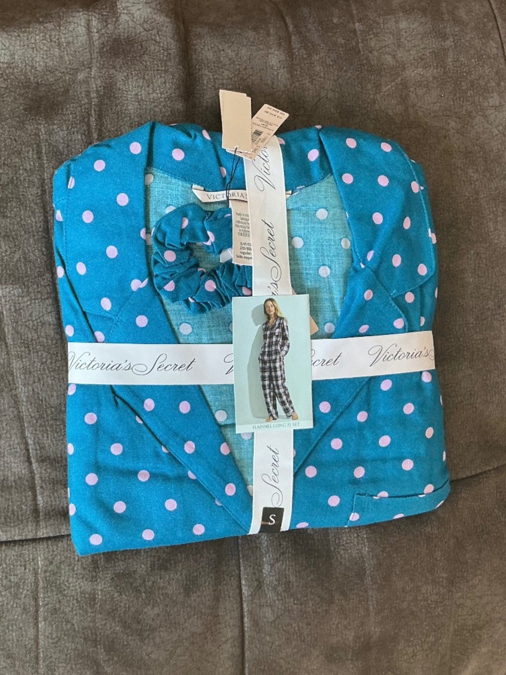 Victoria’s Secret Flannel Pajama Set with Matching Scrunchie